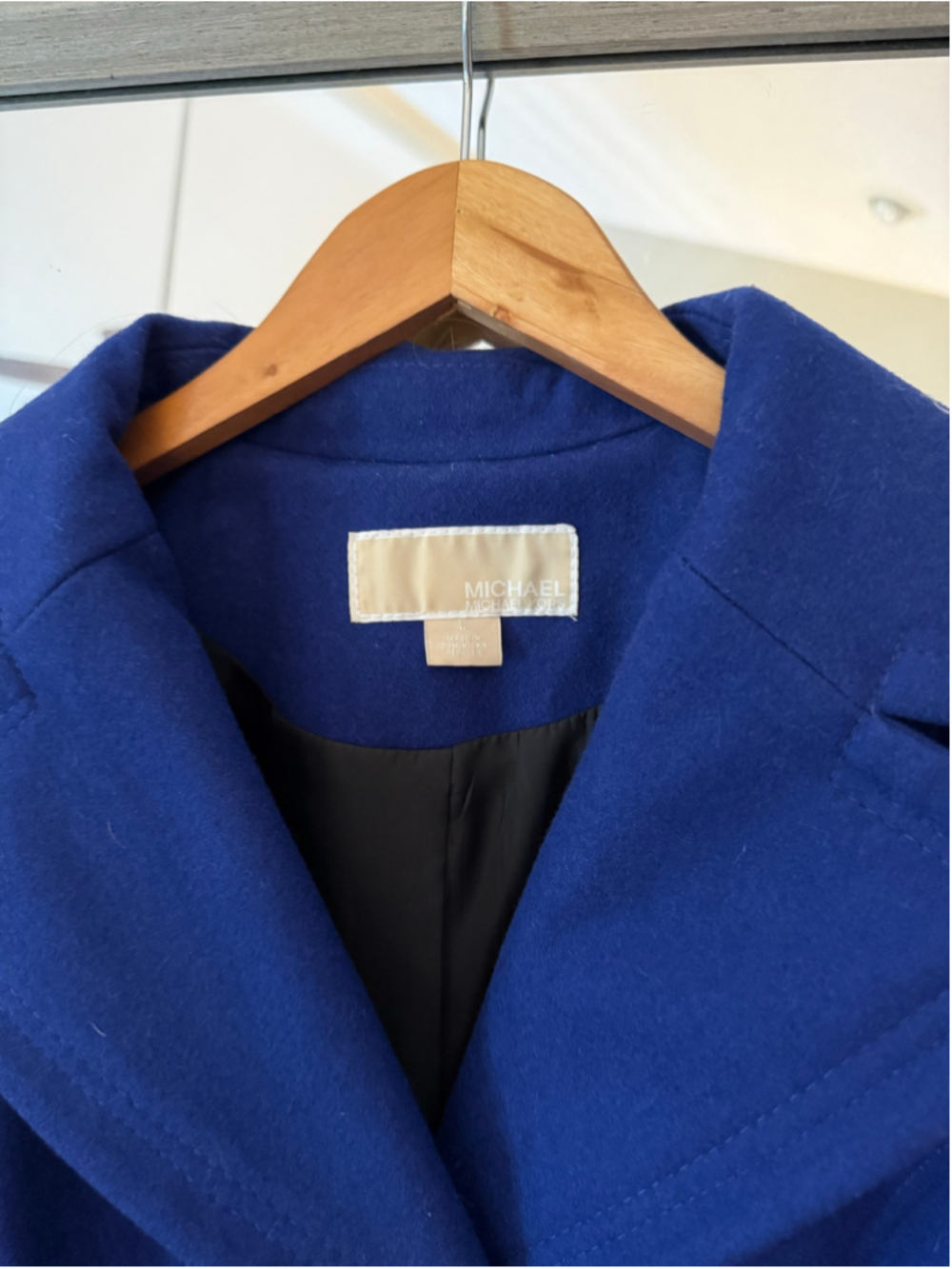 Women's Michael Kors Blue Pea Coat, Size L - Picture 2 of 4